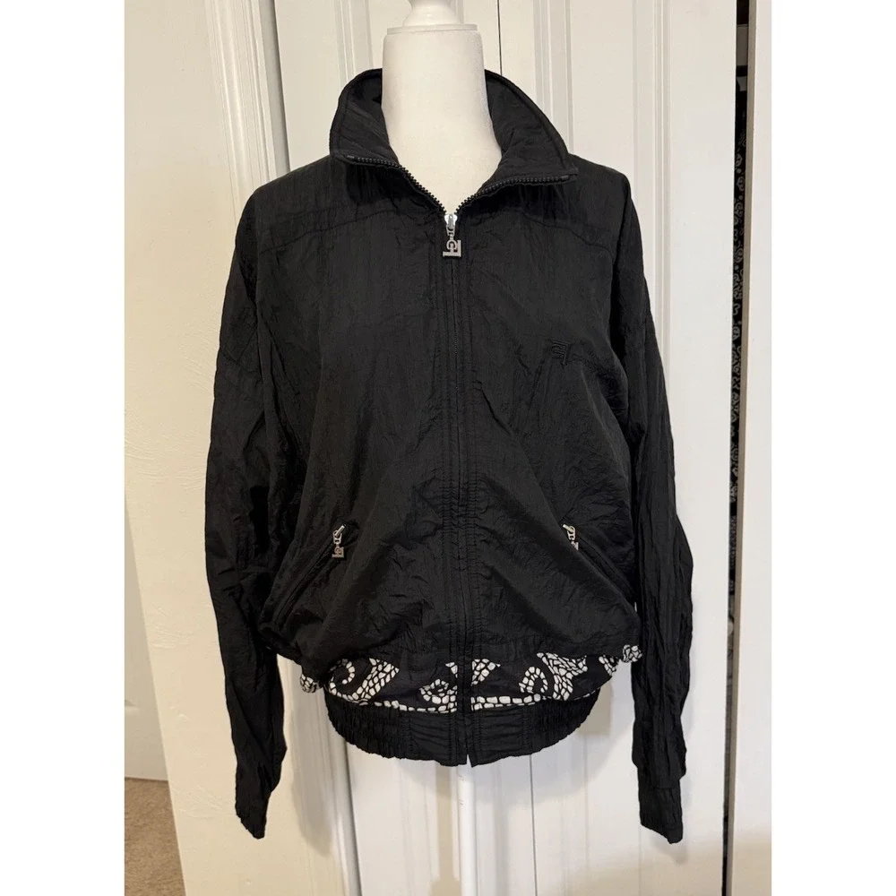 Vintage 80 s Cross Fusion Relaxed Gallery Sport Mosaic Full Zip Windbreaker Sz M